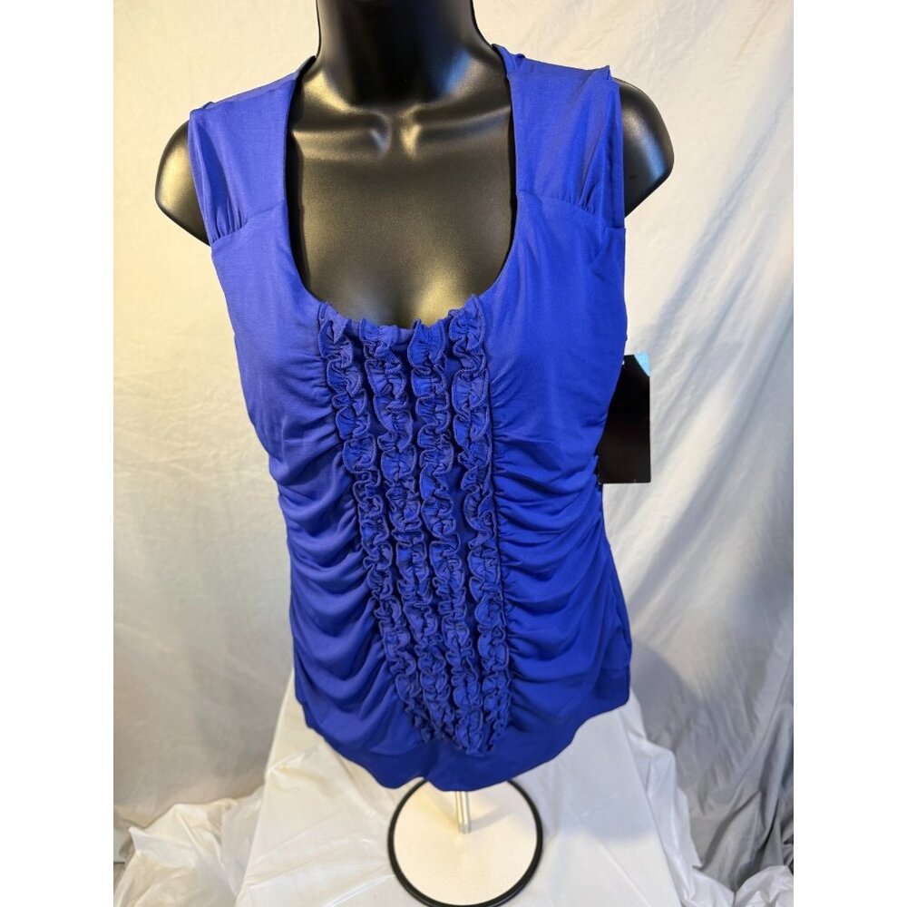 Y2K Tempted Women’s Going‎ Out Top NWT Purple Ruched Large L Fairy Boho Ruffles